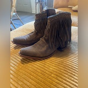 Western fringe cowgirl boots